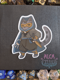 Image 2 of QuestCats - Rogue Fantasy RPG Cat - 3" Vinyl Sticker