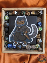 Image 1 of QuestCats - Rogue Fantasy RPG Cat - 3" Vinyl Sticker