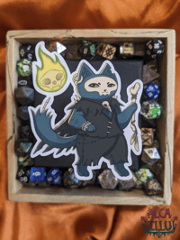 Image 1 of QuestCats - Necromancer Fantasy RPG Cat - 3" Vinyl Sticker