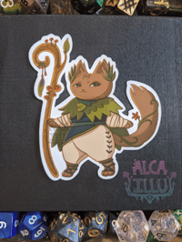 Image 2 of QuestCats - Druid Fantasy RPG Cat - 3" Vinyl Sticker