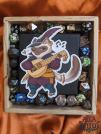 Image 1 of QuestCats - Bard Fantasy RPG Cat - 3" Vinyl Sticker