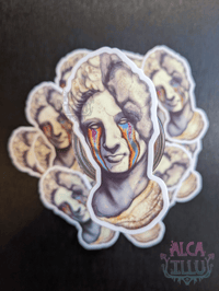 Image 1 of Art In Ruins - Statue Bust Rainbow Tears - 3" Vinyl Sticker