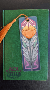 Image 1 of California Poppy - Art Nouveau Floral - Reading List Tracker Bookmark