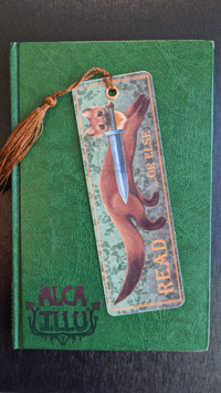 Image 1 of Read or Else - Sword Wielding Marten Weasel - Reading List Tracker Bookmark