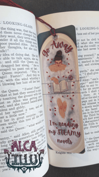 Image 4 of Steamy Reading - Romance Novel Bathtub - Reading List Tracker Bookmark