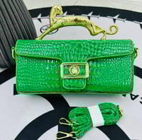 Green Luxury Gold Handle Handbag
