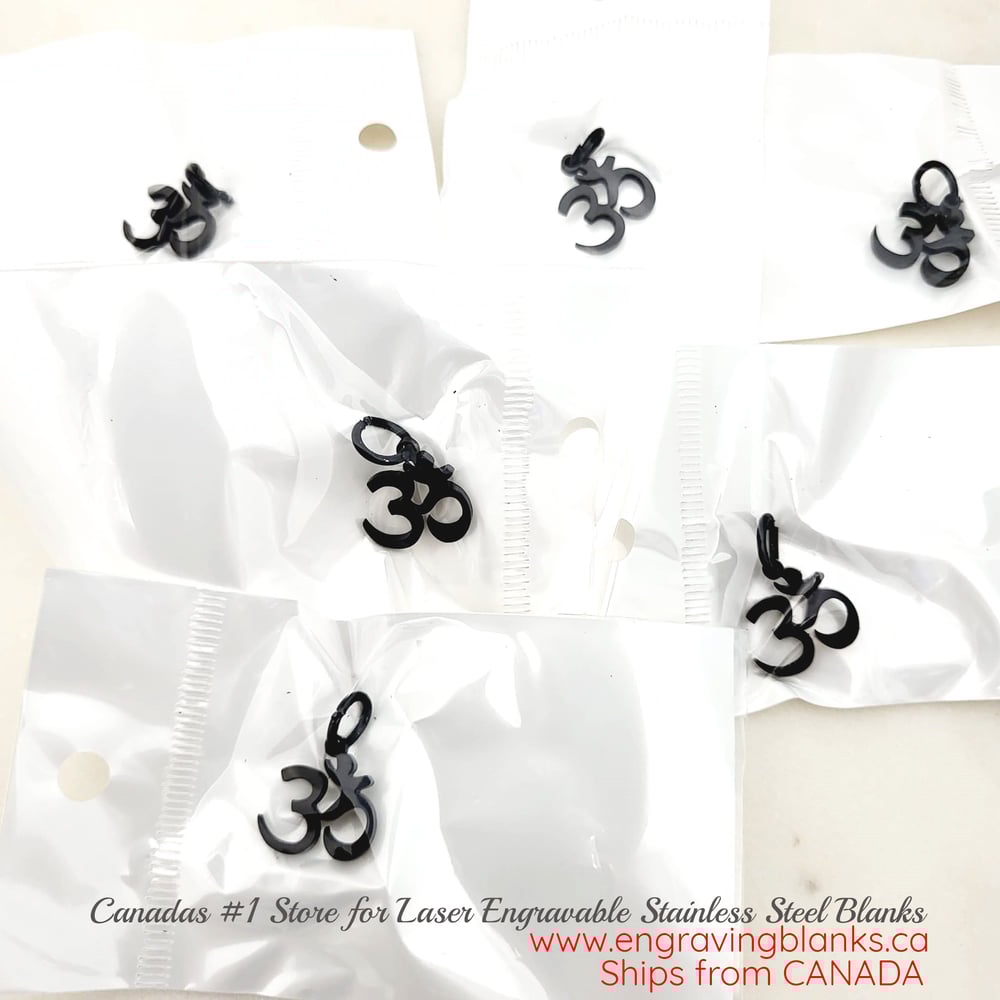 Image of 6pcs/lot OM Pendant Charms Accessory BLACK Color for DIY Jewelry Necklace Pendant