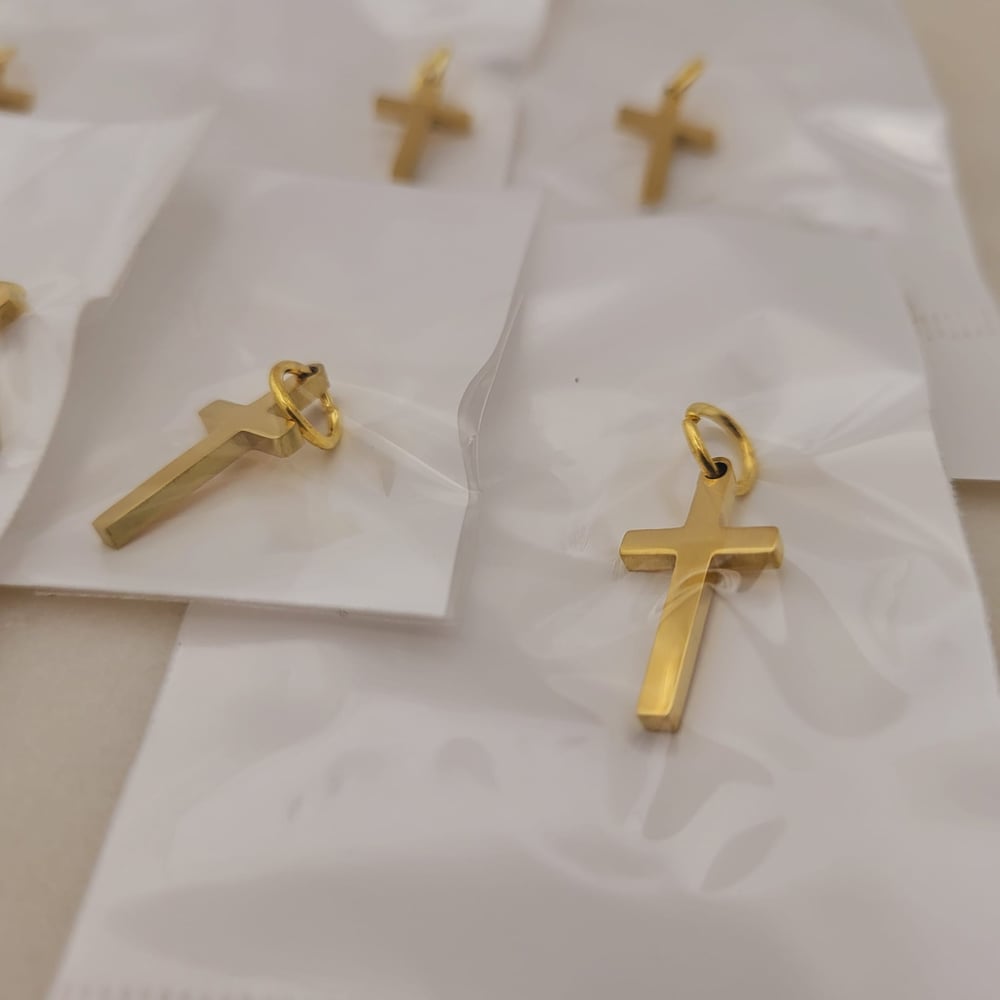 Image of CROSS Pendant Charms Accessory GOLD Color for DIY Jewelry Necklace Pendant