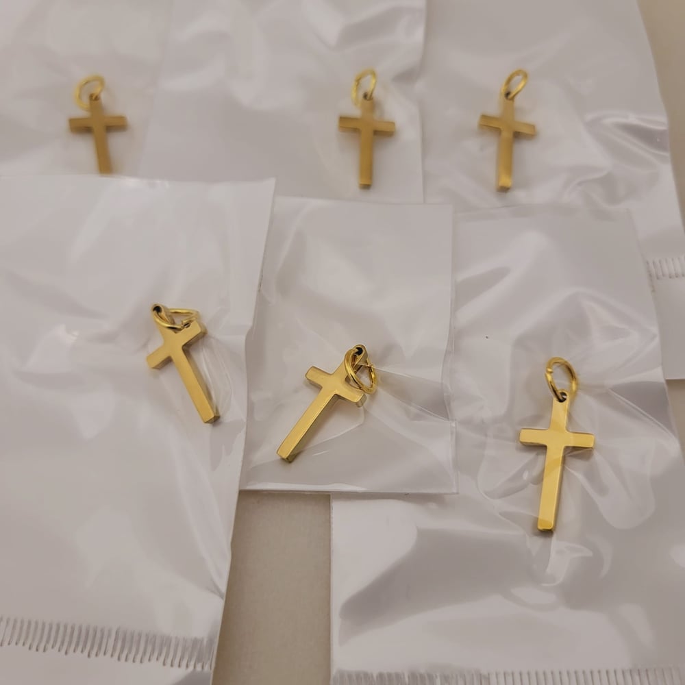 Image of CROSS Pendant Charms Accessory GOLD Color for DIY Jewelry Necklace Pendant