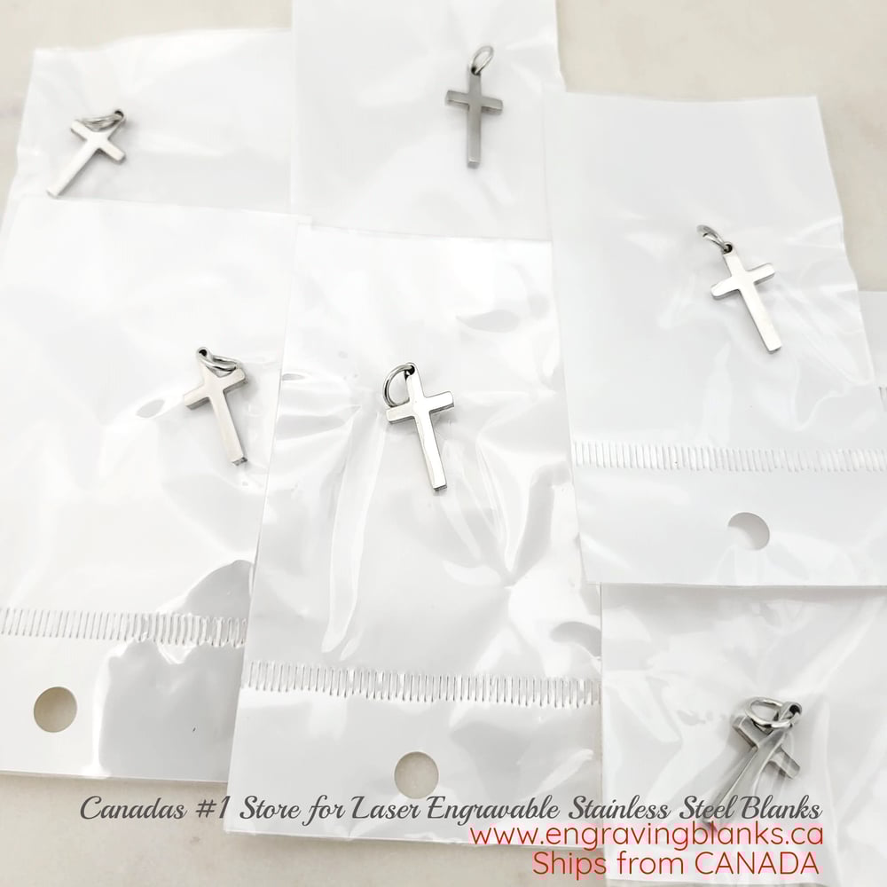 Image of CROSS Pendant Charms Accessory Steel Color for DIY Jewelry Necklace Pendant