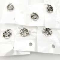 Image 1 of 6pcs/lot Lotus Pendant Charms Accessory Steel Silver Color for DIY Jewelry Necklace Pendant