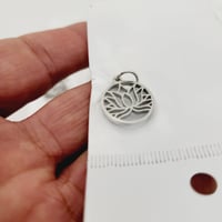 Image 3 of 6pcs/lot Lotus Pendant Charms Accessory Steel Silver Color for DIY Jewelry Necklace Pendant