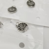 Image 4 of 6pcs/lot Lotus Pendant Charms Accessory Steel Silver Color for DIY Jewelry Necklace Pendant