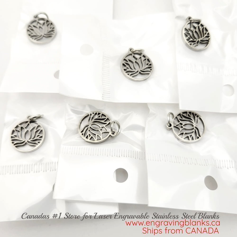 Image of Lotus Charms Lotus Flower Charms Accessory steel Color for DIY Jewelry Necklace Pendant
