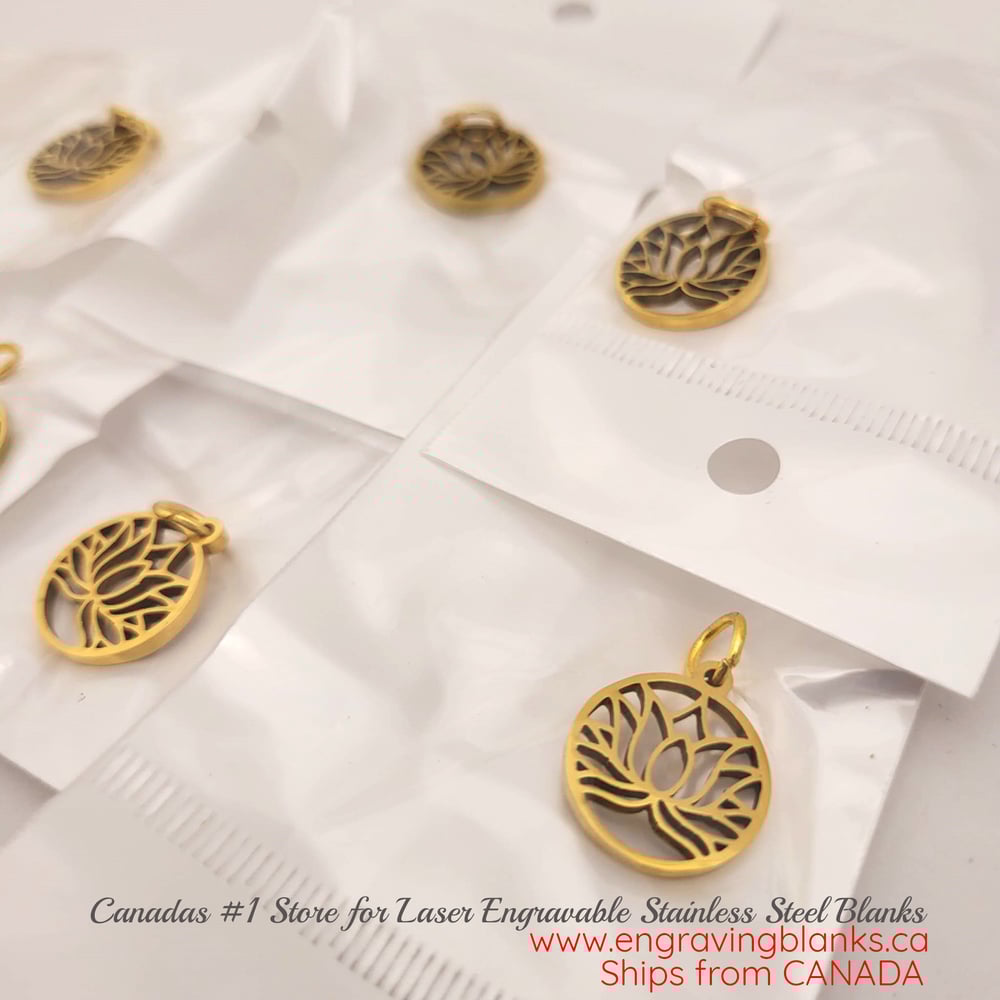 Image of Lotus Charms / Lotus Flower Charms Accessory GOLD Color for DIY Jewelry Necklace Pendant