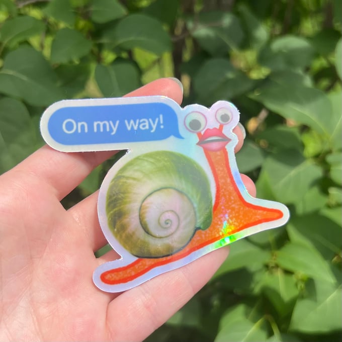 Image of On my way! snail sticker 