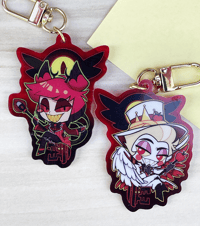 Image 1 of Hazbin Hotel- Lucifer and Alastor Keychain
