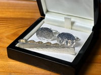 Image 4 of Silver Tie Clip - Hammered Texture