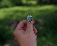 Image 3 of pilot mountain green turquoise ring (8.5)