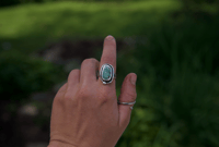 Image 1 of pilot mountain green turquoise ring (8.5)