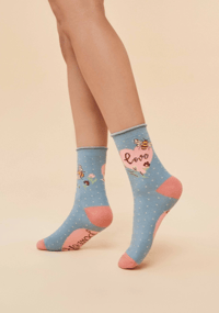 Image 2 of Love Bumblebee Crew Socks