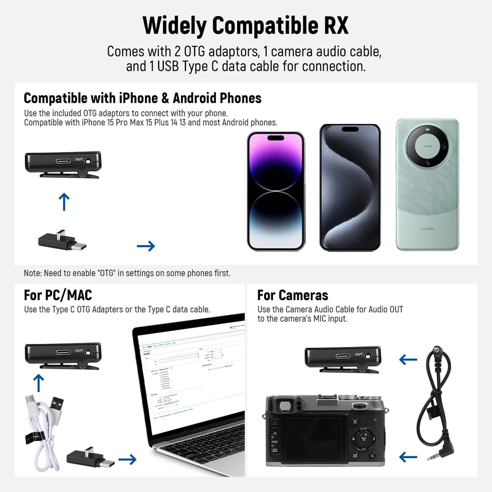 NEEWER CM28 Wireless Lavalier Microphone with Charging Case 1 Click Noise Canceling Audio Lapel Mic 