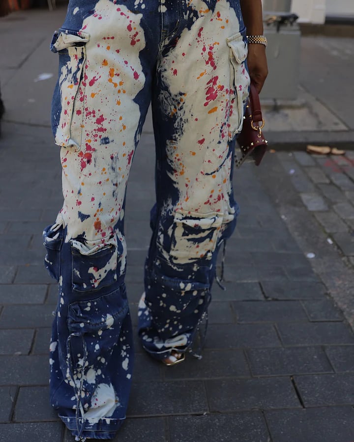 Image of Denim Splash Jumpsuit 