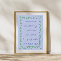 Image 3 of Scallop Frame Personalise Affirmation Print