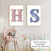 Image 1 of Circus Personalised Initial Print