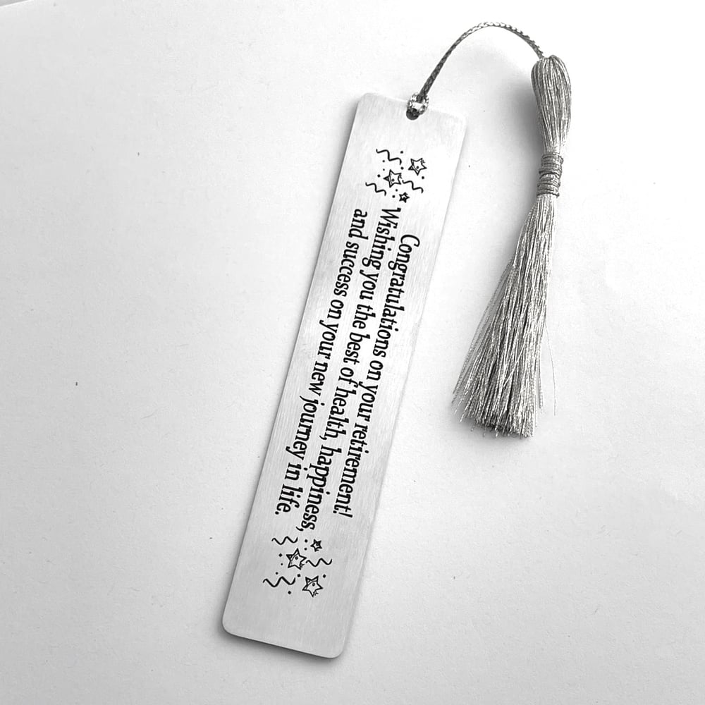 Image of Congratulations on retirement bookmark for Women & Men. Coworker Gifts.