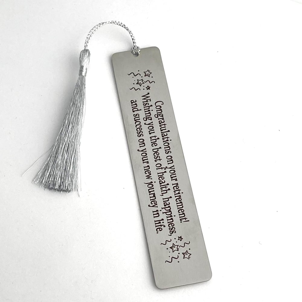 Image of Congratulations on retirement bookmark for Women & Men. Coworker Gifts.