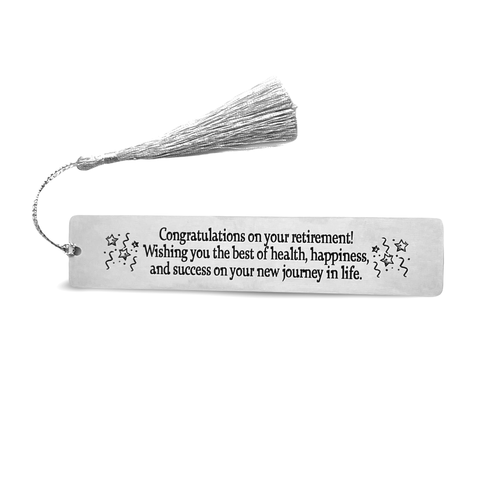 Image of Congratulations on retirement bookmark for Women & Men. Coworker Gifts.
