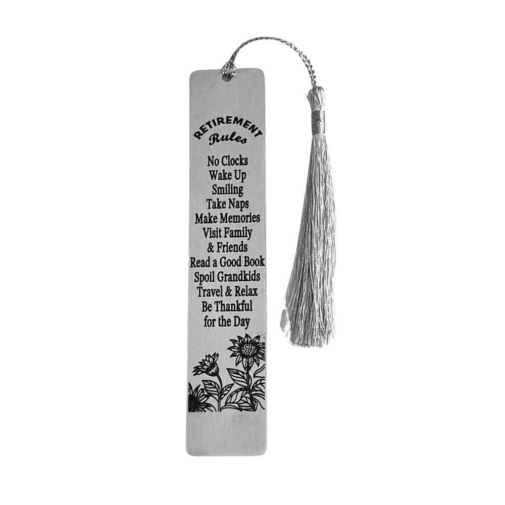 Image of Retirement rules FUNNY bookmark - No Clocks, Wake up smiling, Take Naps, Make Memories ...