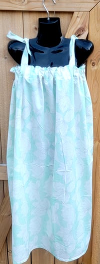 Image 1 of Green and White Cotton Dress