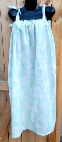 Image 3 of Green and White Cotton Dress