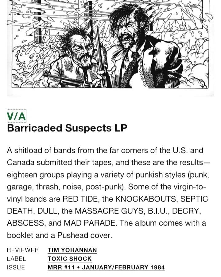 Image of v/a - " Barricaded Suspects" Lp (official)