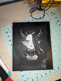 Image 1 of All by myself [Canvas stencil painting.]