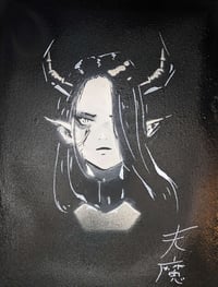 Image 2 of All by myself [Canvas stencil painting.]