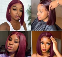 Image 4 of 99J Brazilian Straight Frontal Bob Wig