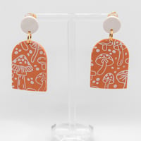 Image 1 of Terracotta Mushroom Arch Earrings