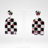 Image 1 of Checkered Cherry Arch Earrings