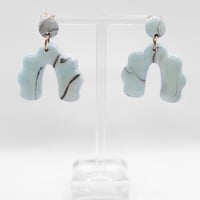 Image 1 of Baby Blue Marbled Arch Earrings