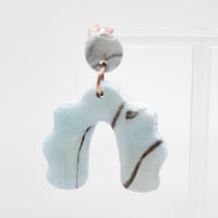 Image 2 of Baby Blue Marbled Arch Earrings