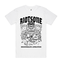 *PRE-ORDER*: DEGENERATE ATHLETICS TEE WHITE - Front Print.