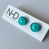 Image 1 of Stud Earrings - Teal green