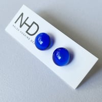 Image 1 of Stud Earrings - Cobalt Transparent