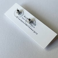 Image 4 of Stud Earrings - Cobalt Transparent