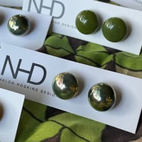 Image 4 of Stud Earrings - Khaki Lustre