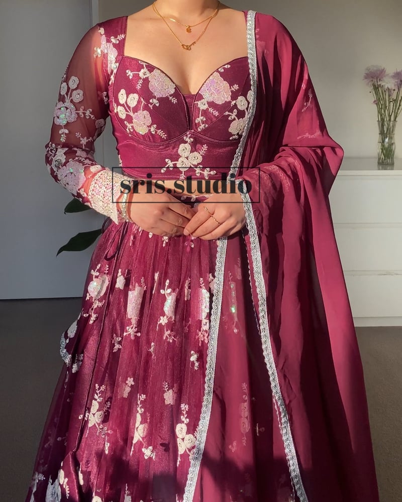 Image of Cherry me 3 piece lehenga set 