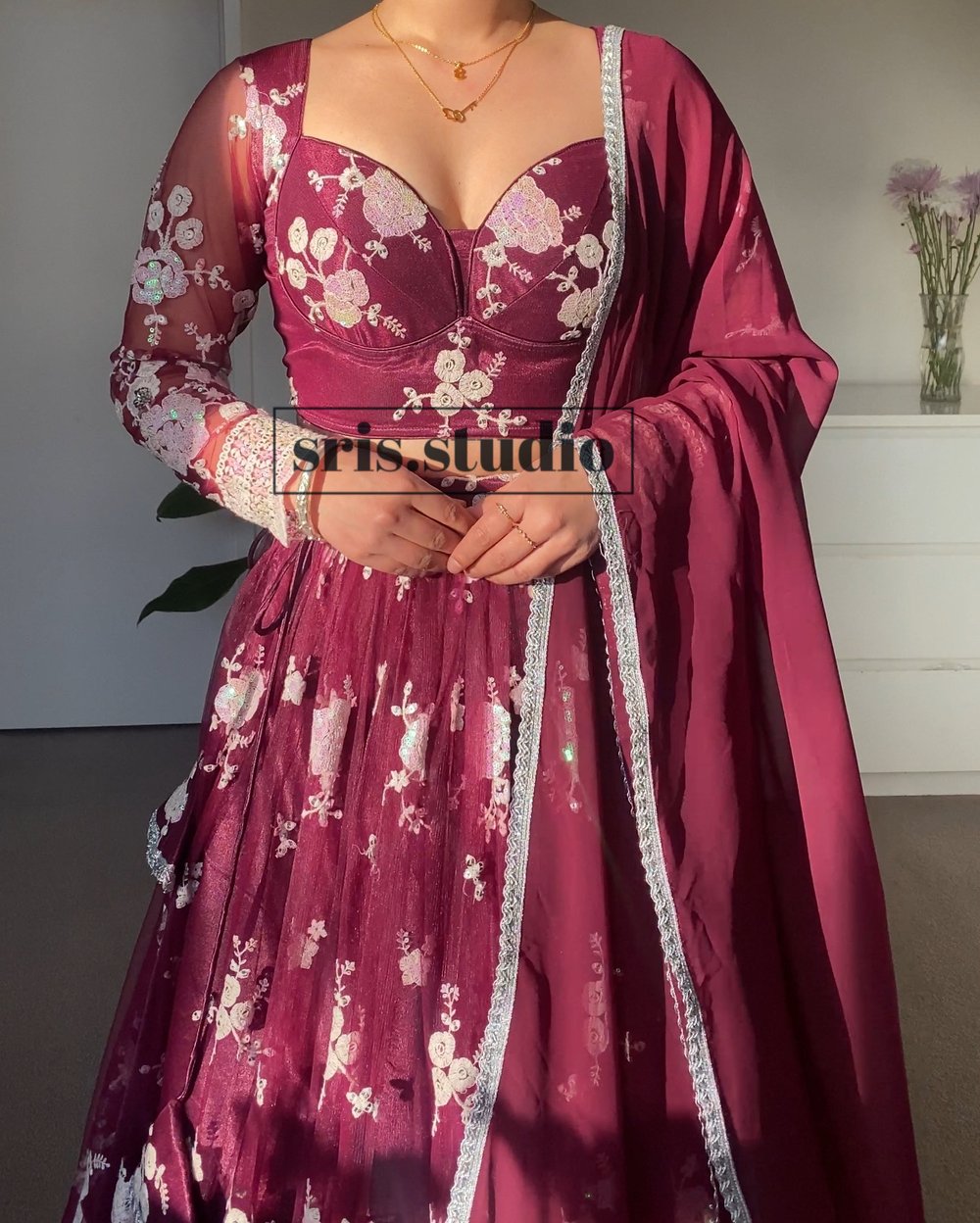 Image of Cherry me 3 piece lehenga set 